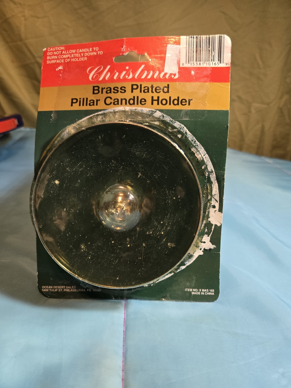 Brass-Plated Pillar Candle Holder - Gold
